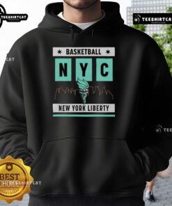 Stylish Top New York Liberty Basketball Skyline Hoodie featuring vibrant team colors and iconic city skyline design.