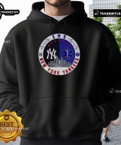 Alt Text: Top New York Yankees MLB X EMS Star of Life Skyline Logo Hoodie featuring iconic design and vibrant colors.