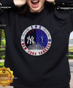 New York Yankees MLB X EMS Star of Life skyline logo sweatshirt showcasing team spirit and stylish comfort.