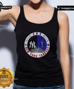 NY Yankees MLB tank top featuring EMS Star of Life and skyline logo, perfect for fans and active lifestyles.