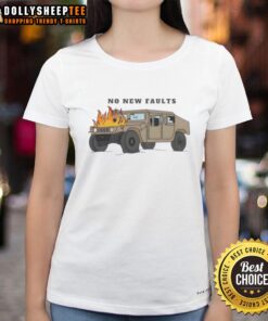 Top-No-New-Faults Ladies Tee in vibrant colors, showcasing stylish design and comfortable fit for everyday wear.