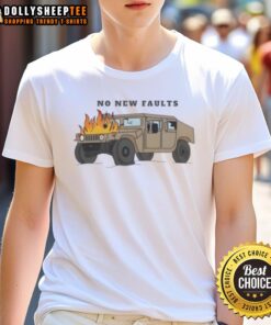 Top No New Faults T-Shirt featuring a stylish design, perfect for casual wear and expressing a positive message.