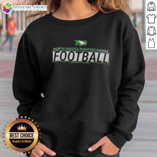 Top North Dakota Fighting Hawks football logo sweatshirt featuring vibrant colors and team branding.