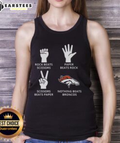 Alt Text: Denver Broncos football logo tank top showcasing team pride and style for fans of all ages.