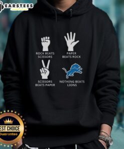 Detroit Lions football logo hoodie showcasing vibrant team colors and iconic design, perfect for fans.