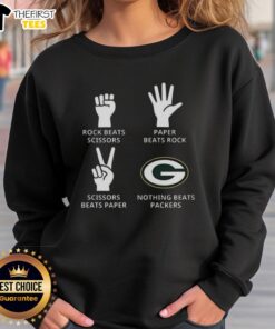 Alt Text: Green Bay Packers football logo sweatshirt featuring vibrant team colors and a cozy design for fans.