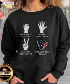 Alt Text: Houston Texans football logo sweatshirt featuring vibrant team colors and logo, perfect for fans and game day wear.