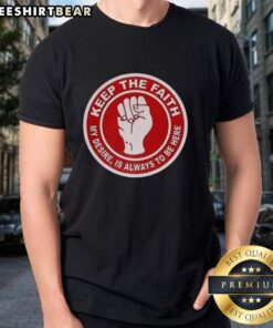 Top Nottingham Forest Keep The Faith T-Shirt featuring bold graphics and club colors, perfect for passionate fans.