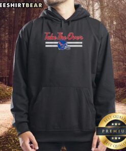 Top Ole Miss Rebels Football Take The Over helmet hoodie in navy with logo, perfect for fans and game day wear.