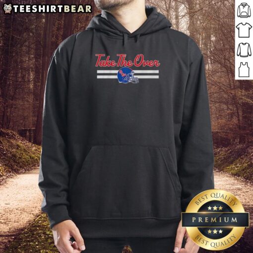 Top Ole Miss Rebels Football Take The Over helmet hoodie in navy with logo, perfect for fans and game day wear.