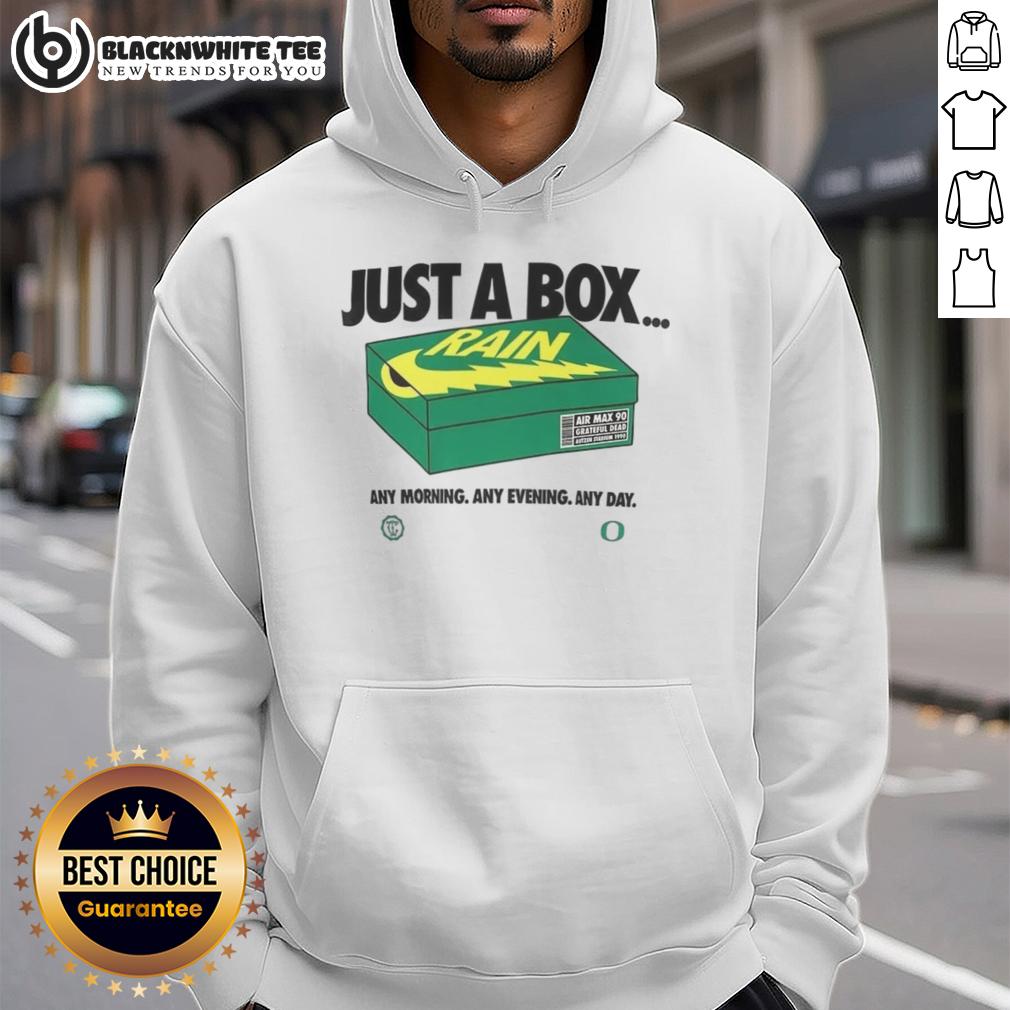 Top Oregon Ducks Just A Box Any Morning Any Evening Any Day Hoodie Top Oregon Ducks hoodie featuring a stylish design, perfect for any morning, evening, or day wear.