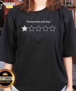 Top Overpriced and Gay Ladies Tee in vibrant colors, featuring a fun design perfect for pride events and casual wear.