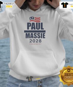 Alt Text: Top Paul Massie 2028 President Flag Hoodie featuring vibrant design and bold campaign colors for supporters.
