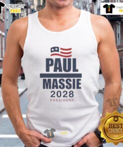 Top Paul Massie 2028 President flag tank top featuring vibrant design, perfect for supporters of Paul Massie's campaign.