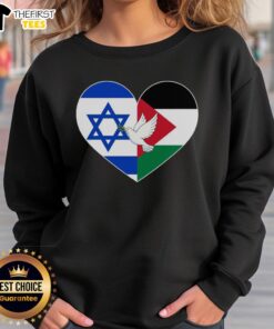 Top Peace for Israel and Palestine sweatshirt featuring a stylish design promoting unity and harmony.
