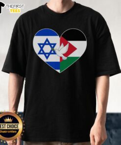 Top Peace For Israel And Palestine T-Shirt featuring a vibrant design promoting harmony and unity between cultures.