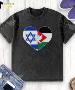 Top Peace For Israel and Palestine washed t-shirt in soft cotton, promoting harmony and unity through fashion.