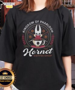 Top Pharloom Hornet Coffee Crest Ladies Tee featuring a stylish design perfect for casual wear and coffee lovers.