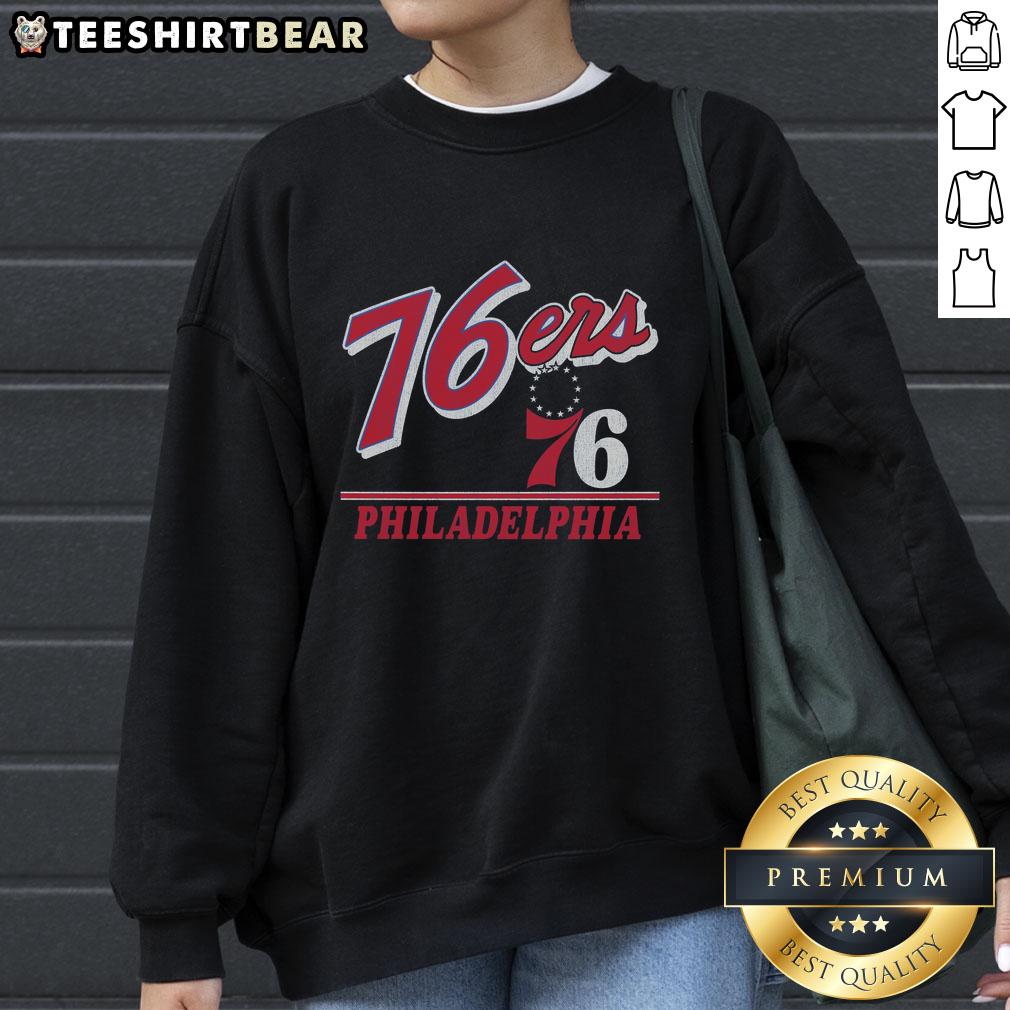Top Philadelphia 76Ers Fly By Vintage Sweatshirt Vintage sweatshirt featuring the Philadelphia 76ers logo, perfect for fans and collectors of retro NBA apparel.