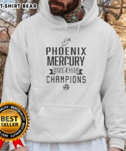 2025 Phoenix Mercury WNBA Champions hoodie featuring team logo and championship colors, perfect for fans.