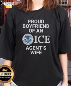 Top Proud Boyfriend of an ICE Agent's Wife Ladies Tee featuring a stylish design for proud partners.