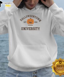 Top Pumpkin Halloweentown University Est 1998 Hoodie featuring vibrant graphic design perfect for Halloween fans.