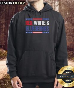Trendy red, white, and blueberries hoodie featuring a vibrant design perfect for summer picnics and casual outings.