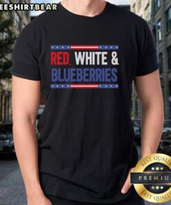 Stylish Top Red White & Blueberries T-Shirt featuring a vibrant design, perfect for summer celebrations and patriotic events.
