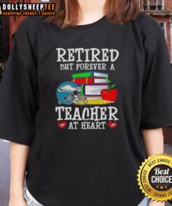 Philadelphia Eagles football ladies tee for retired teachers, showcasing team spirit and passion for education.