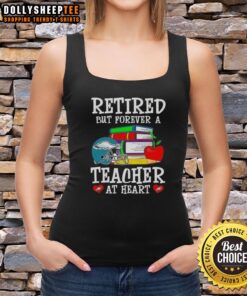 Alt Text: Top Retired But Forever A Teacher at Heart Philadelphia Eagles Football Tank Top for passionate fans and educators.