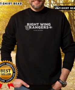 Top Right Wing Rangers Sweatshirt in navy blue, featuring team logo and comfortable fit for fans and casual wear.