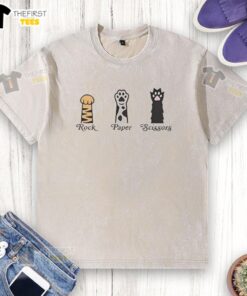 Top Rock Paper Scissors Pet Washed T-Shirt featuring playful pet-themed graphics and vibrant colors for animal lovers.