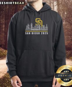 Top San Diego Padres 2025 hoodie featuring a stylish city skyline design, perfect for fans and casual wear.