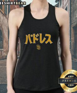 Alt Text: Top San Diego Padres MLB Katakana Tank Top featuring stylish design and team colors, perfect for game day.