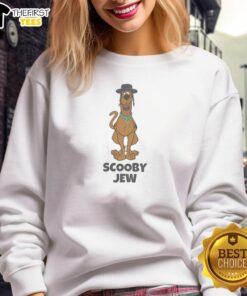 Top Scooby-Doo Scooby Jew cartoon sweatshirt featuring colorful graphics of Scooby-Doo and friends.