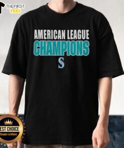 Top Seattle Mariners 2025 ALCS American League Champions logo t-shirt featuring vibrant team colors and bold graphics.