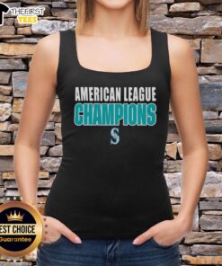 Alt Text: Seattle Mariners 2025 ALCS American League Champions logo on a stylish tank top for fans.