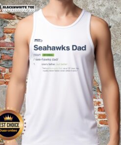 Top Seattle Seahawks Dad Definition Tank Top featuring bold team graphics and comfortable fit for proud Seahawks fans.