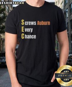 Top Sec Screws Auburn Tigers T-Shirt featuring team colors and logo, perfect for fans supporting Auburn every chance.