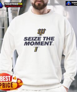 Alt Text: Seattle Mariners sweatshirt featuring 'Seize The Moment' design, perfect for fans and casual wear.