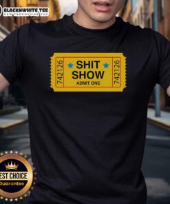 Top Shit Show Ticket Vinyl T-Shirt featuring a vibrant graphic design and retro style, perfect for music lovers.