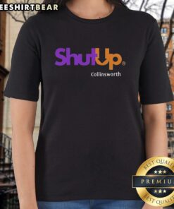 Top Shut Up Collinsworth Logo Ladies Tee featuring a stylish design perfect for sports fans and casual wear.