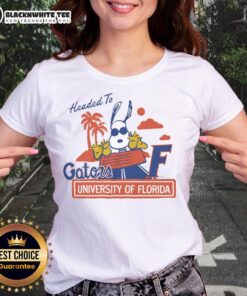 Top Snoopy X Florida Gators tee for ladies, featuring vibrant design and school spirit for University of Florida fans.