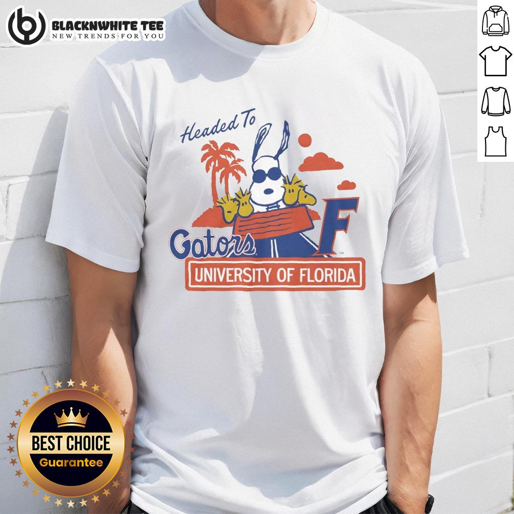 Top Snoopy X Florida Gators Headed To Gators University Of Florida T Shirt Top Snoopy X Florida Gators T-Shirt featuring Snoopy in Gators colors, perfect for University of Florida fans.
