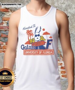 Top Snoopy X Florida Gators tank top featuring a playful design for University of Florida fans.