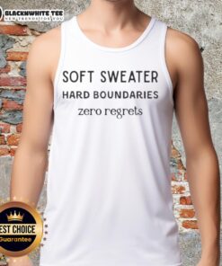 Top Soft Sweater with Hard Boundaries and Zero Regrets Tank Top, featuring cozy fabric and stylish layered look.