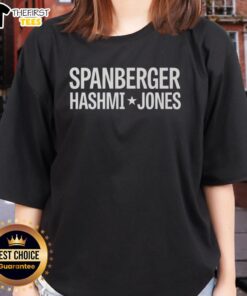 Top Spanberger Hashmi Jones Logo on a stylish ladies tee, perfect for casual wear and political support.