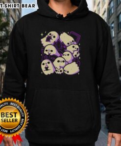 Adorable spooky cute ghosts and witchcraft hoodie design perfect for Halloween festivities and cozy autumn vibes.