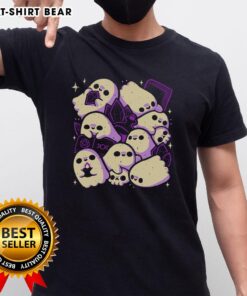 Top spooky cute ghosts and witchcraft T-shirt featuring playful ghost designs and witch motifs for Halloween lovers.