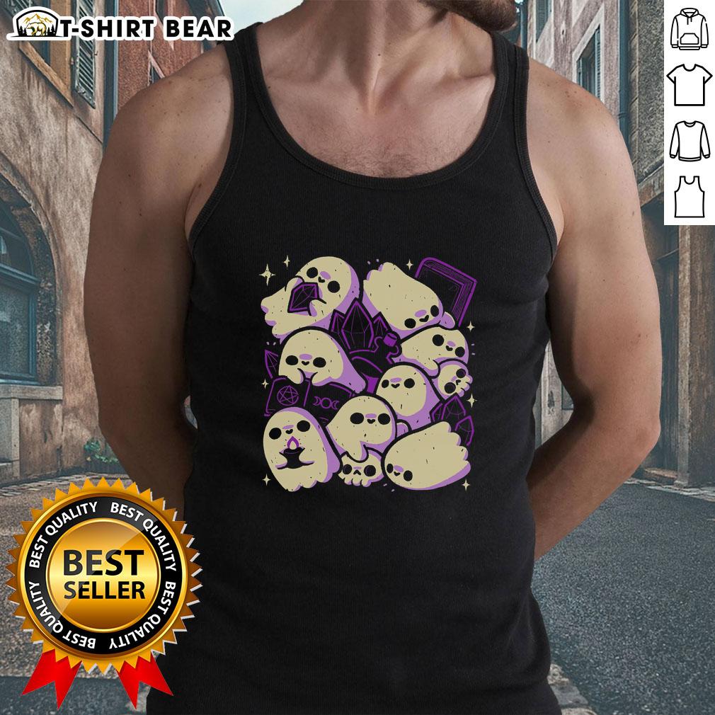 Top Spooky Cute Ghosts And Witchcraft Tank Top Adorable tank top featuring spooky cute ghosts and witchcraft designs, perfect for Halloween festivities.